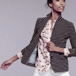 J. Crew Tan Black Maritime Stripe Blazer Jacket M